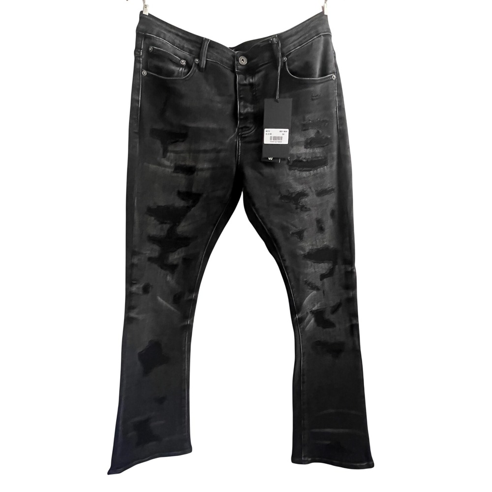 Silnt Chptrs Smith Grey Wash Distressed Flared Jeans Men 34 SC-J2-008
